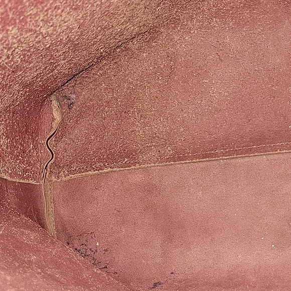 Large J.Crew Burgundy Striped Leather Tote Bag - Picture 10 of 14